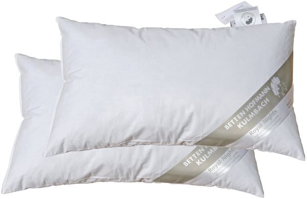 2 Stück Betten Hofmann Lendenkissen 25x40 Nackenkissen Kuschelkissen Flugzeugkissen 30% Daunen 100 g