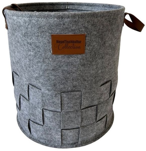 HTI-Living Wäschekorb Wäschekorb 55 Liter Briena Filz Hellgrau (Stück, 1 St, 1 Wäschekorb mit Henkel), Wäschesammler