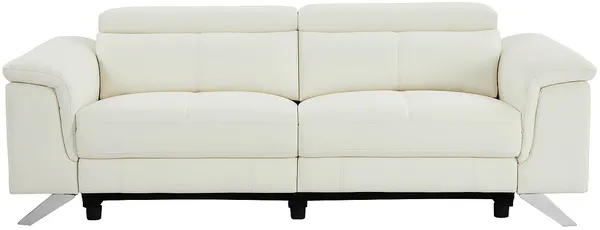 Vente-unique - BREYT Sofa Leder Weiß - B 108 cm x H 77 cm x L 220 cm