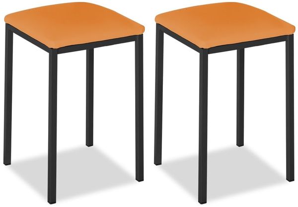 ASTIMESA Küchenstuhl aus Metall mit offener Rückenlehne, Orange, 53 x 45 x 40 cm