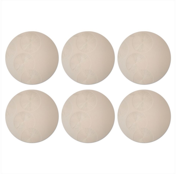 MuchoWow Glasuntersetzer Japandi - Beige - Modern, Zubehör für Gläser, 6-tlg, Getränkeuntersetzer, Rund, Tassenuntersetzer Kork, 10x10 cm