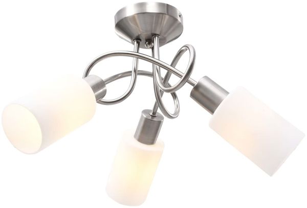 Deckenleuchte mit Keramik-Lampenschirmen für 3 E14 Glühlampen