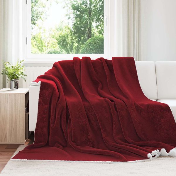 vidaXL Überwurfdecke Bordeauxrot 220 x 240 cm Fleece 42017003
