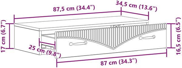 vidaXL Wandmontierter Beistelltisch Geräucherte Eiche Holzwerkstoff 899010 Bild 8