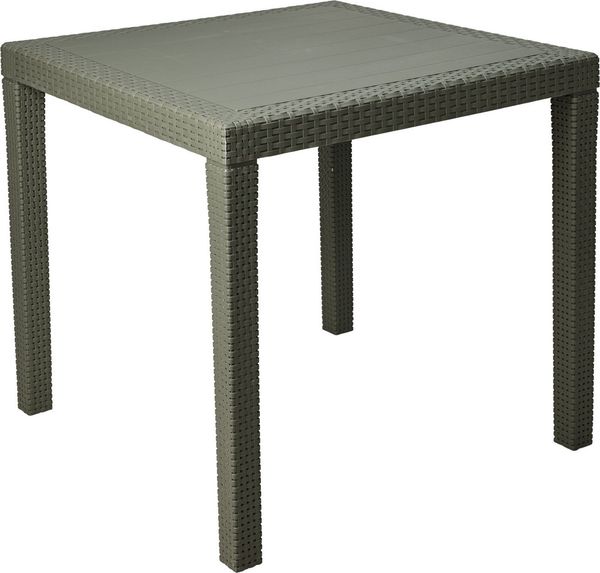 Progarden Gartentisch Balkontisch Terrassentisch Rattanoptik Bistrotisch 80x80cm Grün (1-St), UV-Beständig, Robust, Wetterfest, Made in Italy, Hochwertig