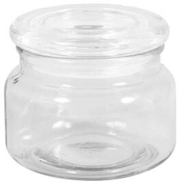 Vorratsglas mit Glasdeckel, 10cm ø, 8cm, 320ml, Öffnung ø7,5cm
