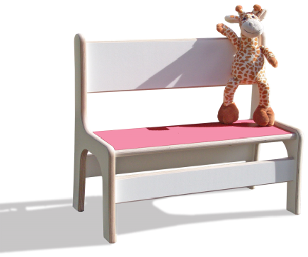 ELI Kinderbank - Weiß mit bunter Sitzfläche - Rosa