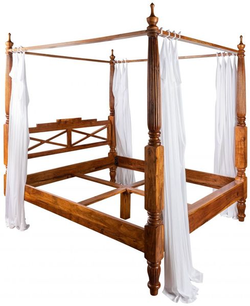 Himmelbett Akazie 140x200x224 honig lackiert OXFORD #0244