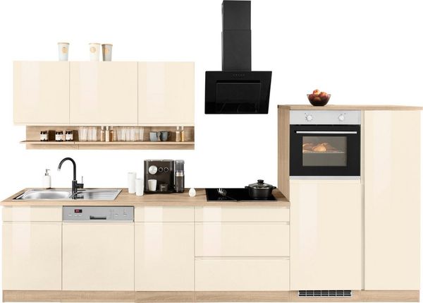 KOCHSTATION Küchenzeile KS-Virginia, Breite 350 cm, mit Glaskeramik-oder Induktionskochfeld