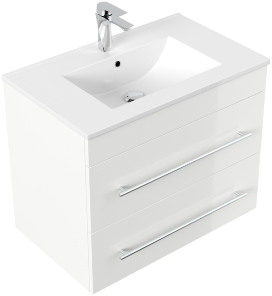 Badmöbel Casa Infinity 750 SoftClose weiss hochglanz : Weiss hochglanz