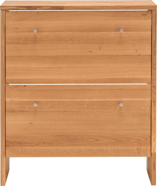 Schuhschrank Schuhkipper KIRSA 2 Klappen Wildeiche massiv geölt Bild 2