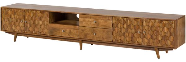 TV-Board Akazie 260x40x49 natur lackiert MOSAYK #118