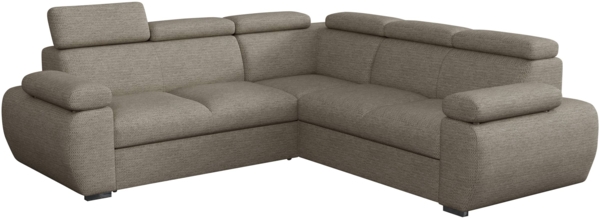 Ecksofa Boston Maxi mit Schlaffunktion, Bettkasten, Einstellbare Kopfstützen (Aragon 20, 2rR2P)
