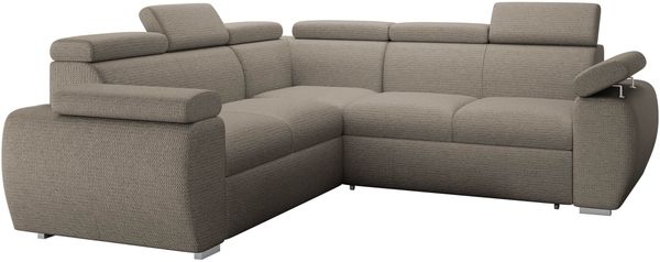 Ecksofa Boston Maxi mit Schlaffunktion, Bettkasten, Einstellbare Kopfstützen (Farbe: Aragon 20)