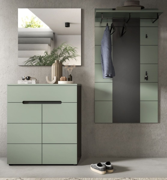 Garderobe Set 3-tlg. Cooper in salbei und grau 175 cm
