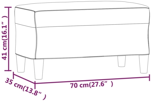 vidaXL Sitzbank Braun 70x35x41 cm Samt 349404 Bild 2