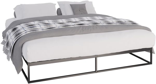 Metallbett SUKAR - Metall Schwarz 185.5x205.5x25 cm | Bett 180x200 Bettrahmen Metall Doppelbett