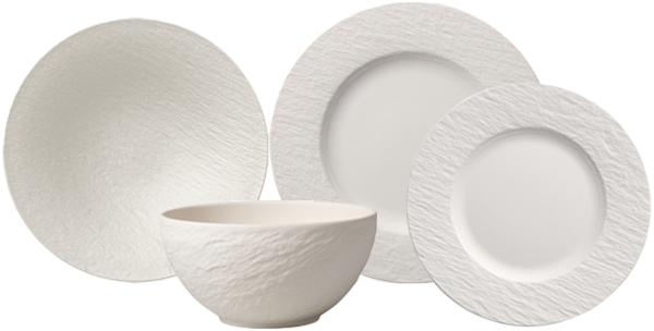 Villeroy & Boch Manufacture Rock Geschirr-Set 4-teilig weiß