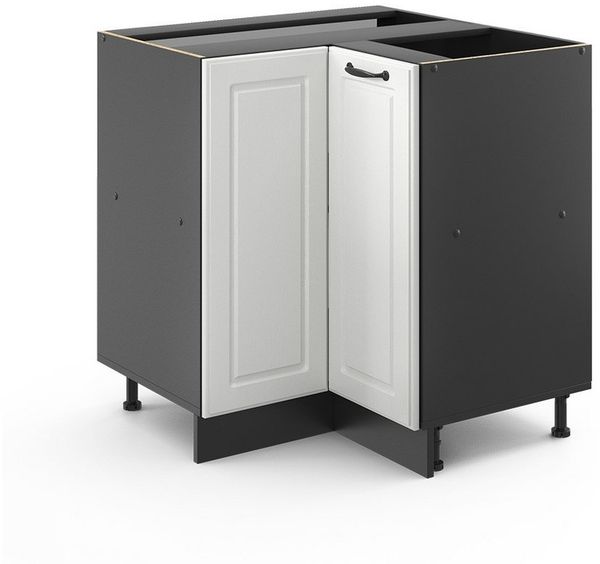 Eckunterschrank R-Line Weiß Landhaus 75.6 cm ohne Arbeitsplatte Vicco Bild 5