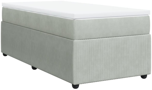 vidaXL Boxspringbett mit Matratze Hellgrau 80x200 cm Samt 3285602