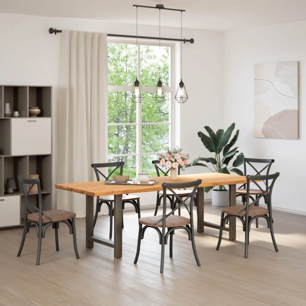 vidaXL Esstisch Hellbraun 240x90x74 cm Massivholz Eiche Rechteckig 3304339