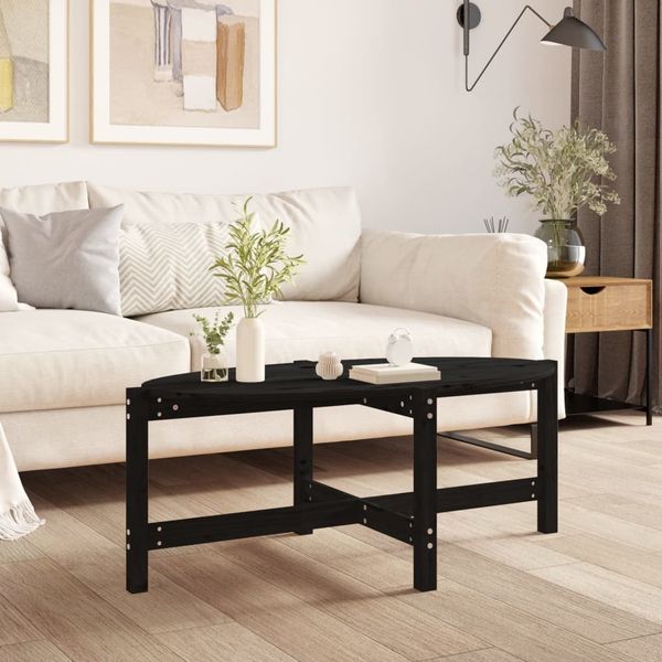 vidaXL Couchtisch Schwarz 118x63x45 cm Massivholz Kiefer 822321