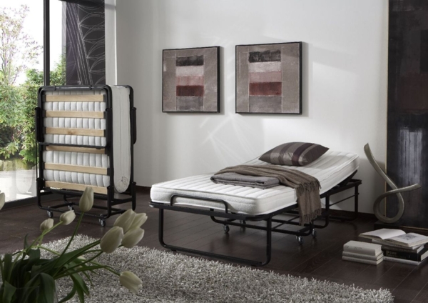 Raumsparbett Gästebett - Sleepers 2 - Komplettset Schwarz 90x200 cm