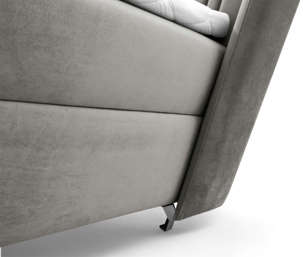 Boxspringbett Schlafzimmerbett DAMIEN 120x200cm Stoff Salvador Dunkelgrau Bild 5