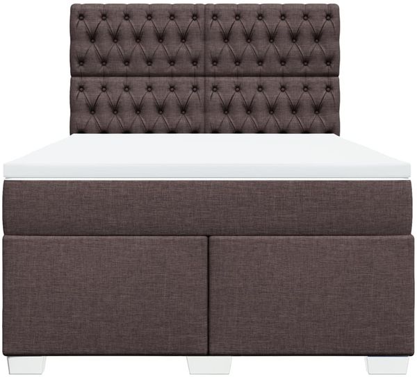 vidaXL Boxspringbett mit Matratze Dunkelbraun 160x200 cm Stoff 3290549 Bild 4