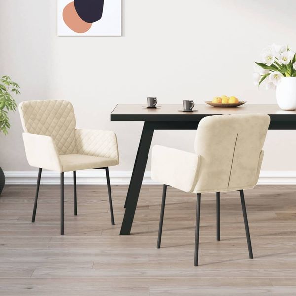 Esszimmerstühle 2 Stk. Creme Samt [344788]