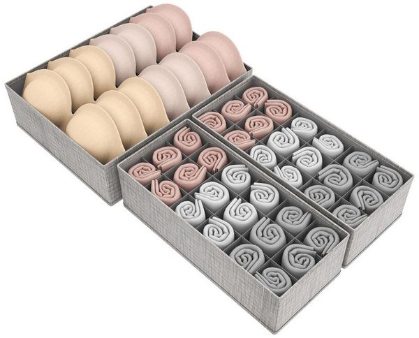 Lifewit Aufbewahrungsdose Double Organizer für Kommode mit Stabiler Boden, Kleiderschrank und. (3 St)