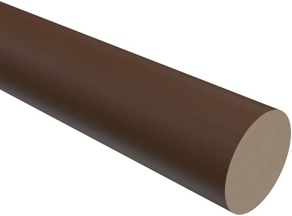 Rundstange 140 cm, 28 mm Ø Nussbaum lackiert