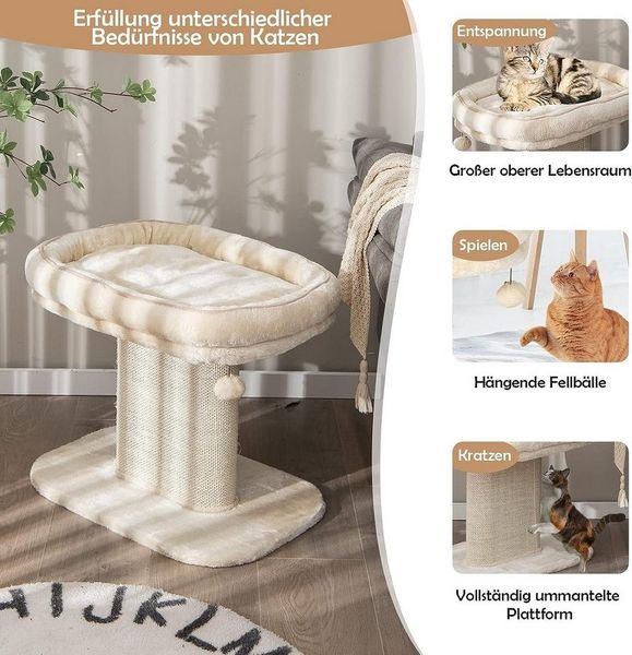 KOMFOTTEU Kratzbaum Katzenbaum, mit Sitzplattform, für Hauskatzen, 50cm
