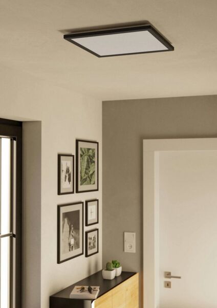 EGLO connect.z Smart Home LED Badezimmer Deckenleuchte Rovito-Z, ZigBee, App und Sprachsteuerung Alexa, warmweiß-kaltweiß, RGB, dimmbare Bad Deckenlampe, schwarz, IP44, 39x39 cm
