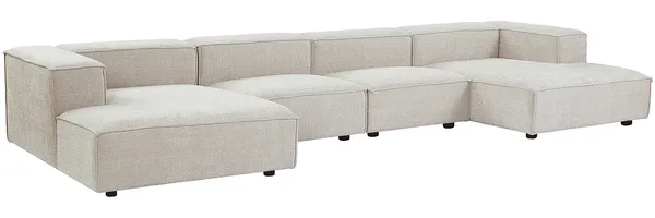 Vente-unique - RUZOLO Sofa Stoff Beige - B 169 cm x H 67 cm x L 420 cm