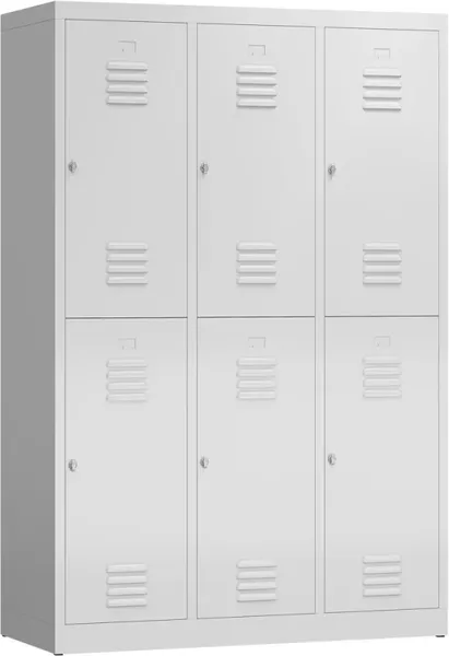 Garderobenschrank ClassiX Double Premium Metallspind in verschiedenen Größen wählbar - 3 Abteile Maße ca. 118,5 x 180 x 50 cm (BxHxT)