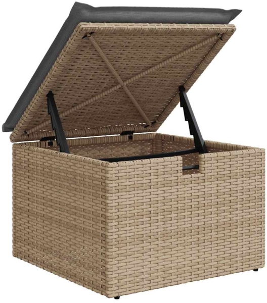 vidaXL 9-tlg. Garten-Sofagarnitur mit Kissen Beige Poly Rattan 3325860 Bild 10