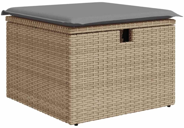 vidaXL 9-tlg. Garten-Sofagarnitur mit Kissen Beige Poly Rattan 3325860 Bild 5