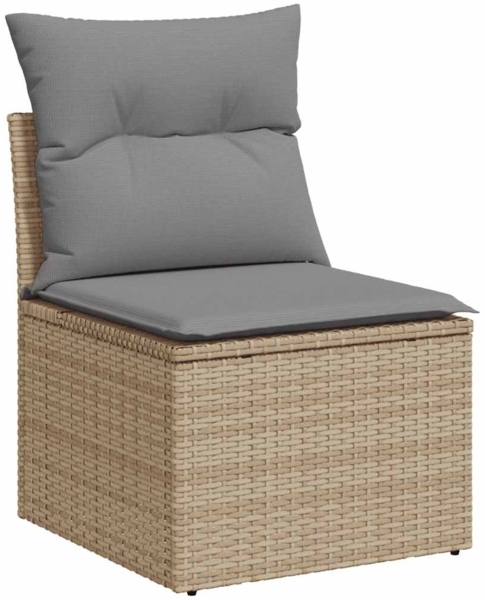 vidaXL 9-tlg. Garten-Sofagarnitur mit Kissen Beige Poly Rattan 3325860 Bild 2
