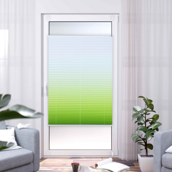 K-HOME Plissee Farbverlauf Sunrise, Lichtschutz, ohne Bohren, verspannt, Klemmfix