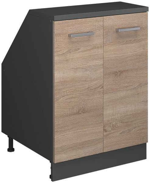Dachschrägenschrank Rion Sonoma 60 x 81.6 cm mit 2 Türen, Schrankkorpus 60 cm Tiefe Vicco