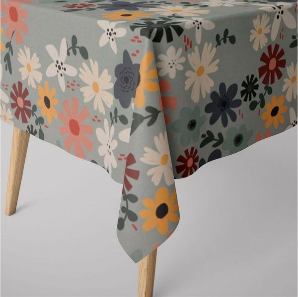 SCHÖNER LEBEN. Tischdecke SCHÖNER LEBEN. Tischdecke Blumen Blüten mint bunt div. Größen, handmade