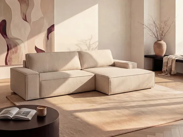 Vente-unique - AMELIA Sofa Stoff Beige - B 167 cm x H 85 cm x L 267 cm
