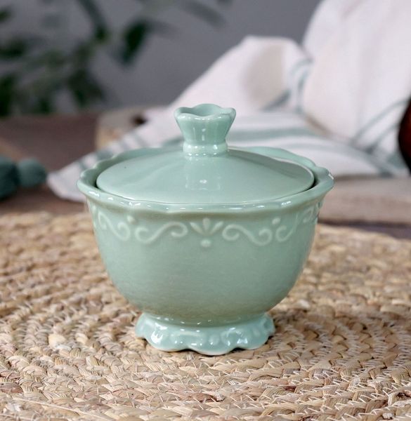 Chic Antique - Zuckerschale Zuckerdose Porzellan Provence Grün 63016321
