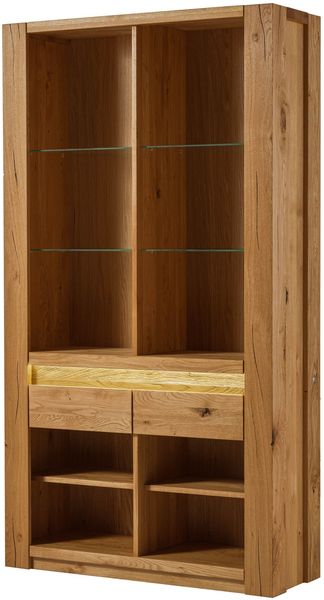 Bücherregal Wildeiche 113x40x205 braun geölt KENT #329