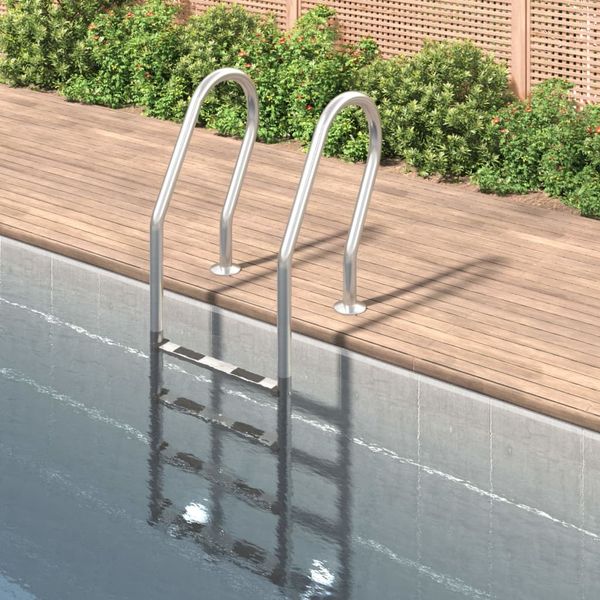 vidaXL Pool-Leiter 54x38x184,5 cm Edelstahl 304 93462