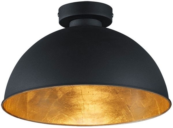 LED Deckenleuchte, Metall, schwarz-gold, D 31 cm