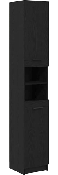 vidaXL Badezimmerschrank Schwarz Eichen-Optik 61 x 61 x 188,5 cm 862097