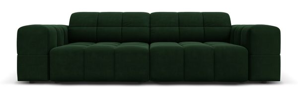 Micadoni Sofa Jennifer 3-Sitzer Samt Flaschengrün