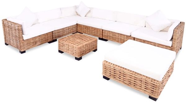 vidaXL Sofagarnitur 27-tlg. Natürliches Rattan 244623